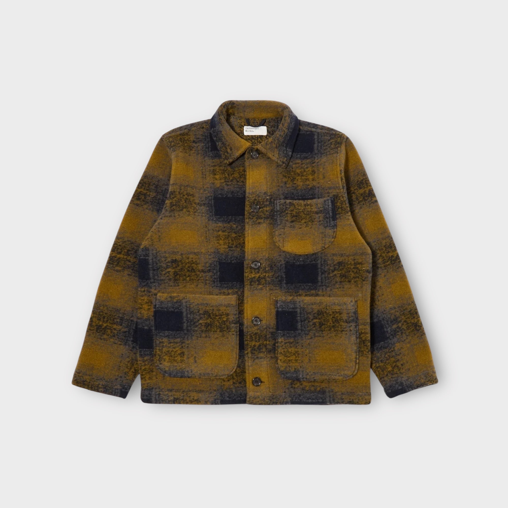 Universal Works Techno Melton Field Jakke I Navy Check
